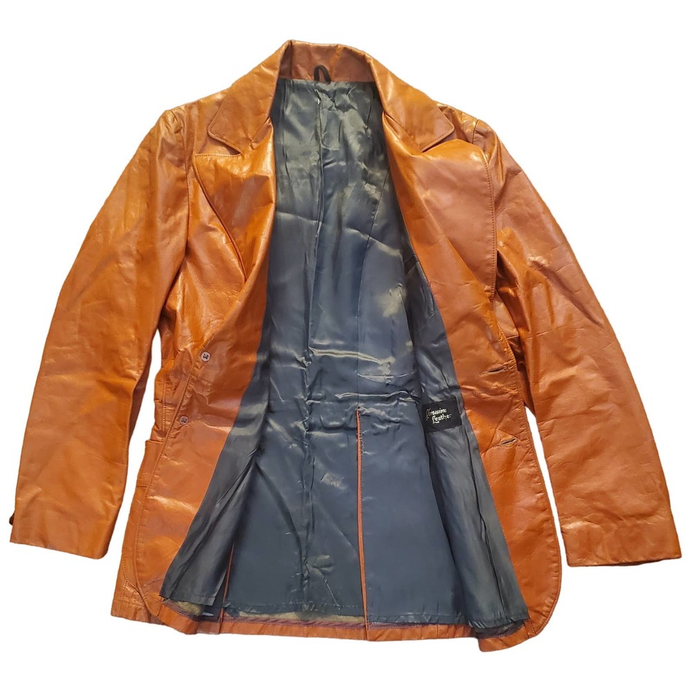 Vintage Genuine Leather Lined Jacket EUC/Large/70s 80s/